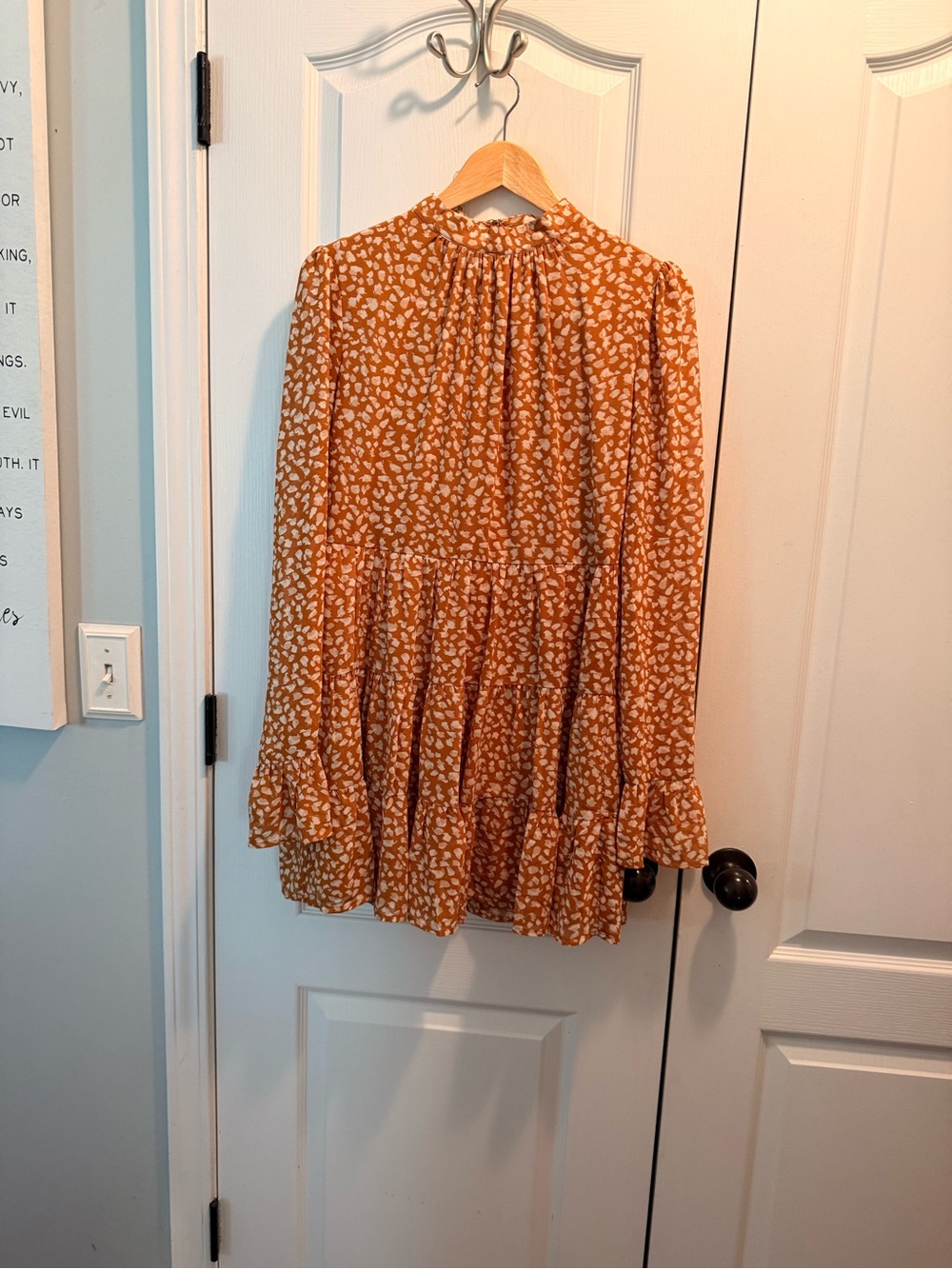 Forever 21 Mock Neck Floral Tiered Minin Dress Sz L